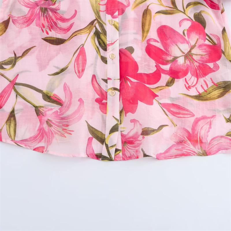 Autumn/Winter 2025 Women's Loose Floral Lapel Shirt