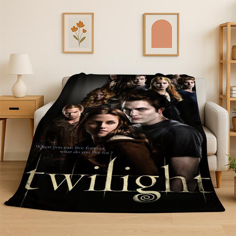 

Classic Twilight Saga Edward Bella Flannel Blanket Soft Warm Throw Blanket for Bedroom Living Room Bed Travel Camping Picnic 75x90cm