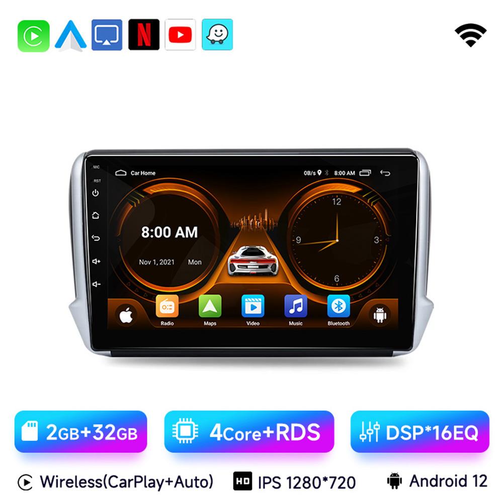 JIUYIN Android 13 Car Radio For Peugeot 2008 208 2012 - 2018 Wireless CarPlay  Auto Car Intelligent Systems No 2 Din 2din DVD
