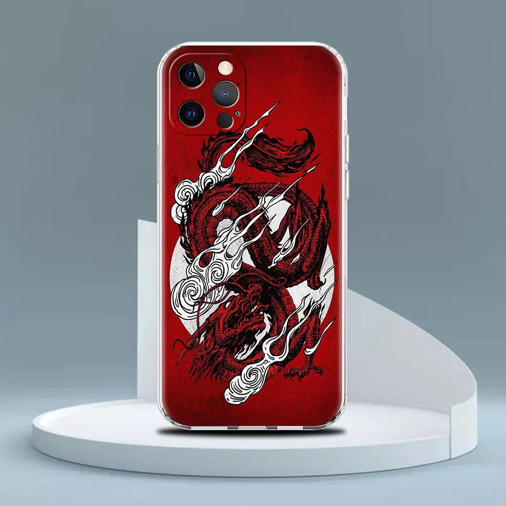 Clear Case For Apple iPhone 14 13 11 12 Pro 7 8 Plus XR X XS Max 6 6S 14Pro Silicone Phone Cover Animal Dragon