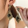 Retro High-End Woven Texture Fish Earrings Female, Light Luxury Exaggerated Niche Design Metal Wind Earrings
