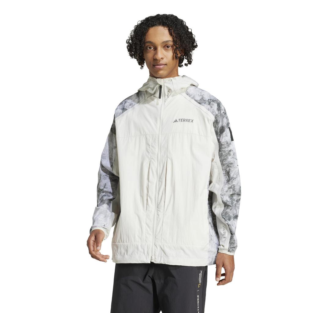 Adidas NG AOP Orbit Gray Size L W.R Jacket, Men's KQU65, (JD5838),