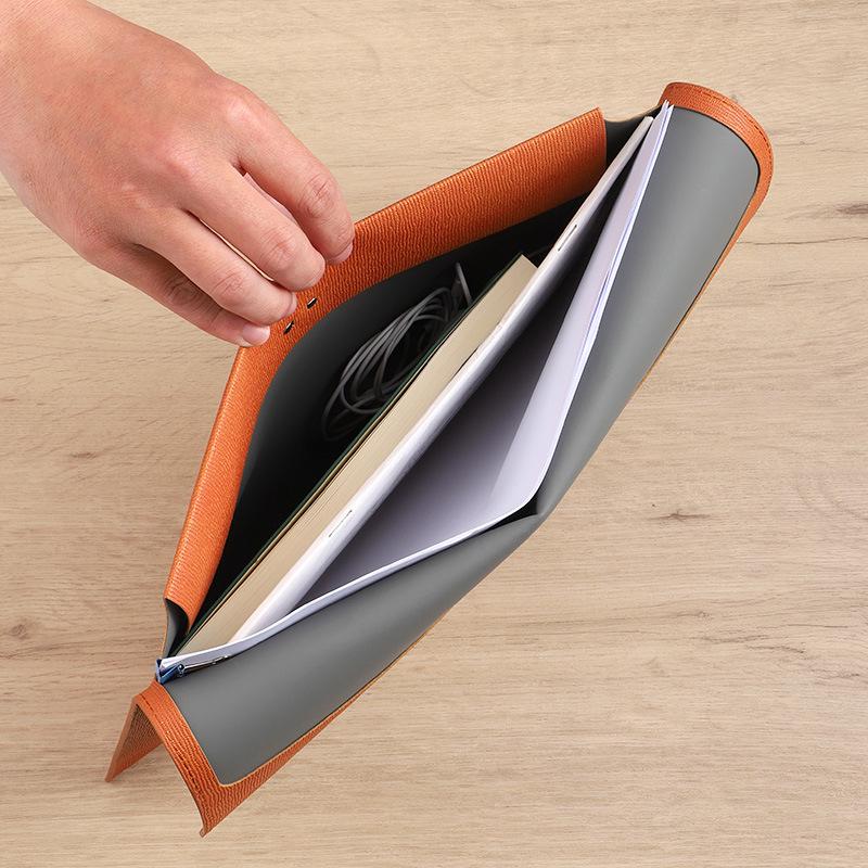 Cross-border A4 Leather Document Folder with Snap Button