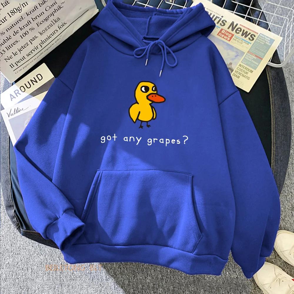 The Duck Song Got Any Grapes Hoodies Kawaii Cartoon Women/Men Sweatshirts Winter Soft Comfortable Hooded Clothing Streetwear