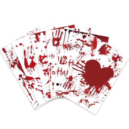 12 Pack Halloween Postcards Scary Blood Handprint Sticky Notes Horror Themed Postcard for Holiday Party Invitations
