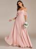 Ever-Pretty Women's Cold Shoulder Sweetheart Neckline Spaghetti Straps Chiffon Bridesmaid Dresses With Ruffle Sleeves