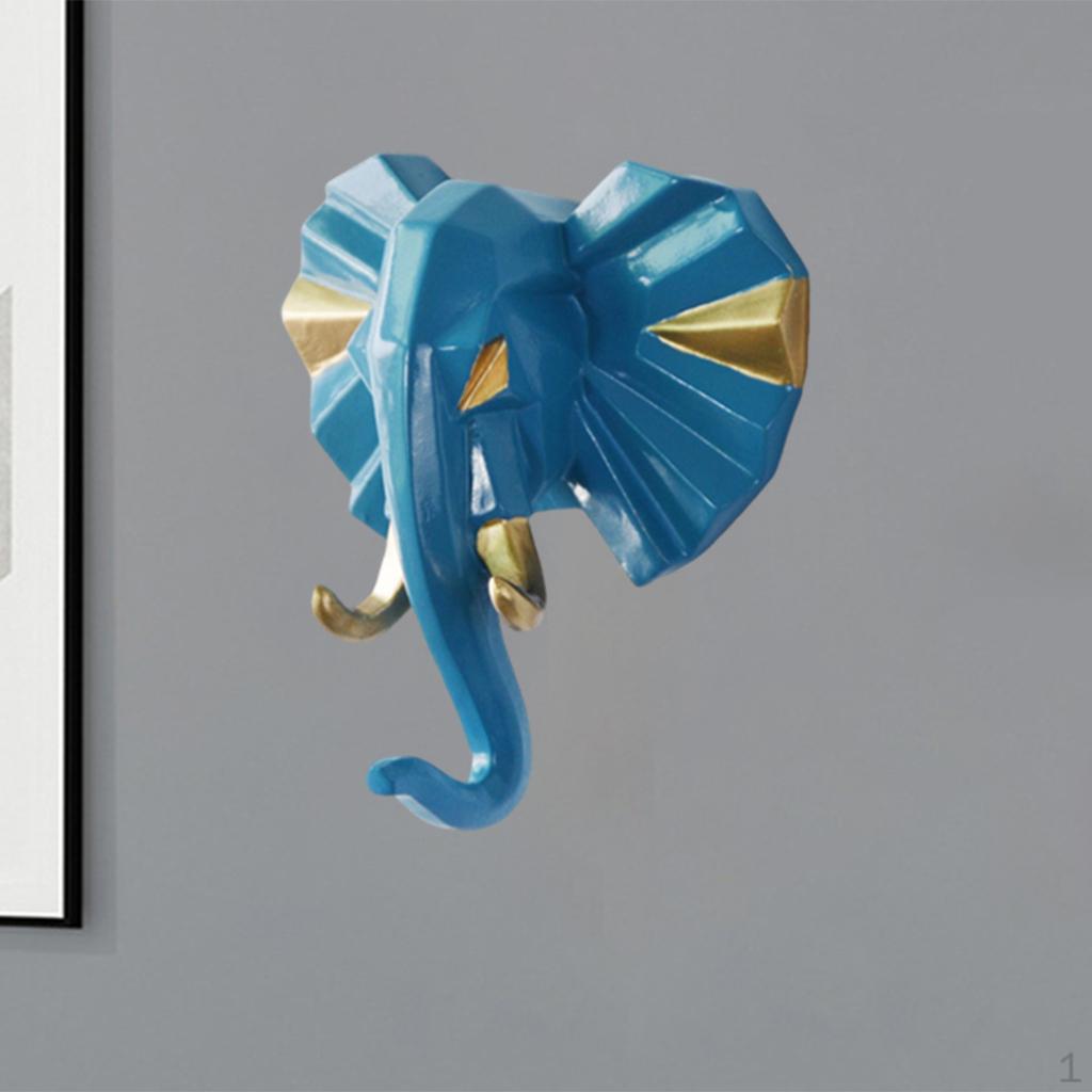 Hooks Self Deer Antler Hanger Decorative Animals Wall Key Holders for Home or Office Elephant