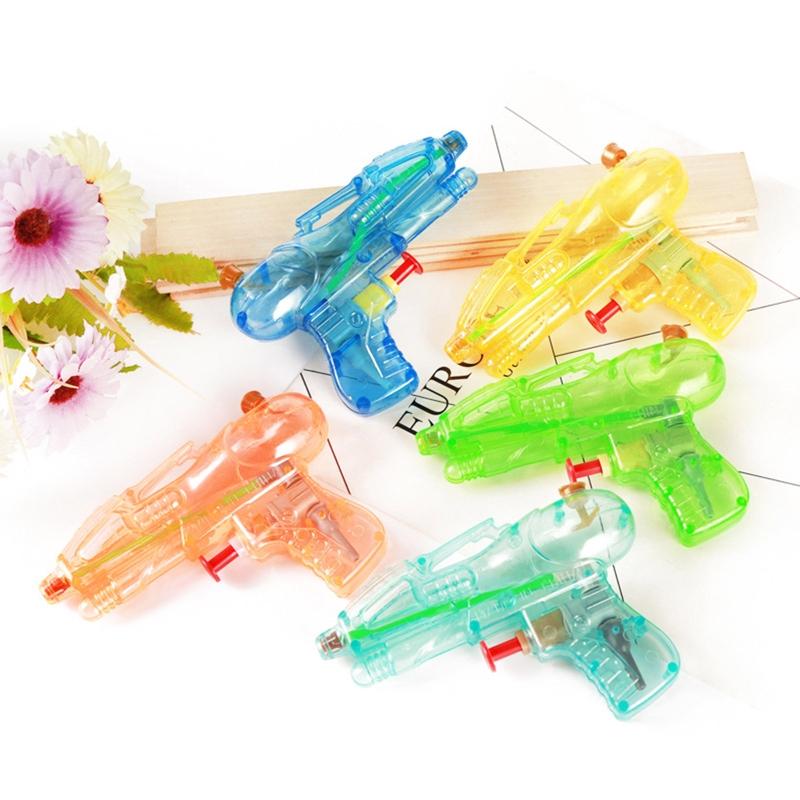 5 peças de pistolas de água de brinquedo para crianças, mini pistolas de água transparentes, pistolas de água de esguicho, brinquedo de luta ao ar livre de verão para crianças, brinquedo de luta de praia