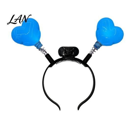 One-button Switch Hairband LED Star Headband with Spring, Light Up Wobble Hair Hoop Shape for Party Concert, Glowing Festival Prop Kids Adults,