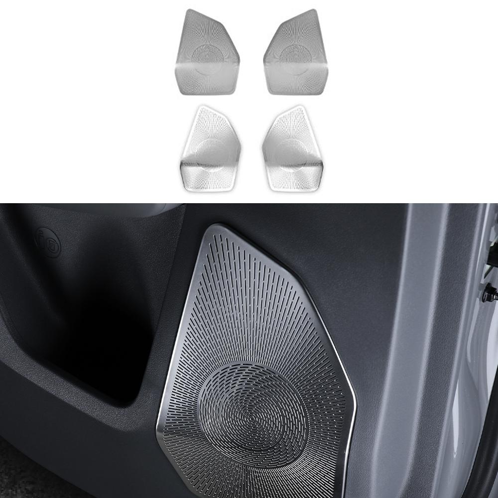 For Kia EV3 2024 2025 Stainless Steel Black Silver Car Door Loudspeakers Mesh Speaker Trim Cover