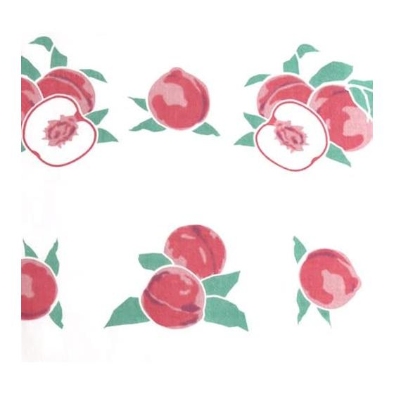 Sen no Anbo Tenugui Towel - Peach Fruit, White, Hand-dyed, 100% Cotton, Tokuoka Fabric, Made in Japan, 35cm x 100cm - Symbol of Longevity and
