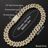 European-American Bestseller: 20mm Three-Row Zircon Cuban Chain, Real Gold Plated, Full Diamond Hip Hop Necklace