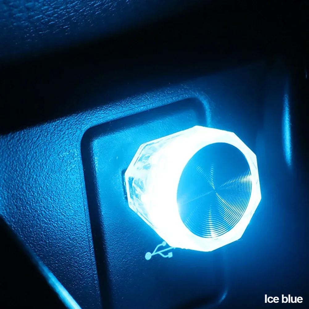 Car Cigarette Lighter USB Atmosphere Light LED Mini Colorful Night Light Wiring-Free Car Interior Lighting Accessories Supplies