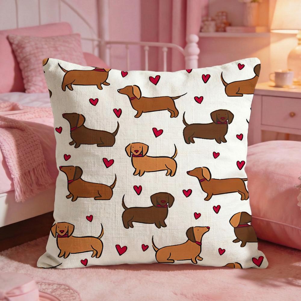 AnimalSausage dogS Cushion Cover Premium Comfort Reversible Pillow Cove Two in One Design for Any Room Car Interior