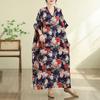 DIMANAF New 2026 Women Plus Size Summer Beach Long Dress Cotton Loose Oversize Casual Lady Maxi Vintage Print Sundress