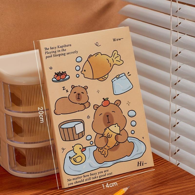 20Pcs Cartoon Cute Capybara Notebook Gift Horizontal Line Paper Mini Book Journal Planer School Office Stationery