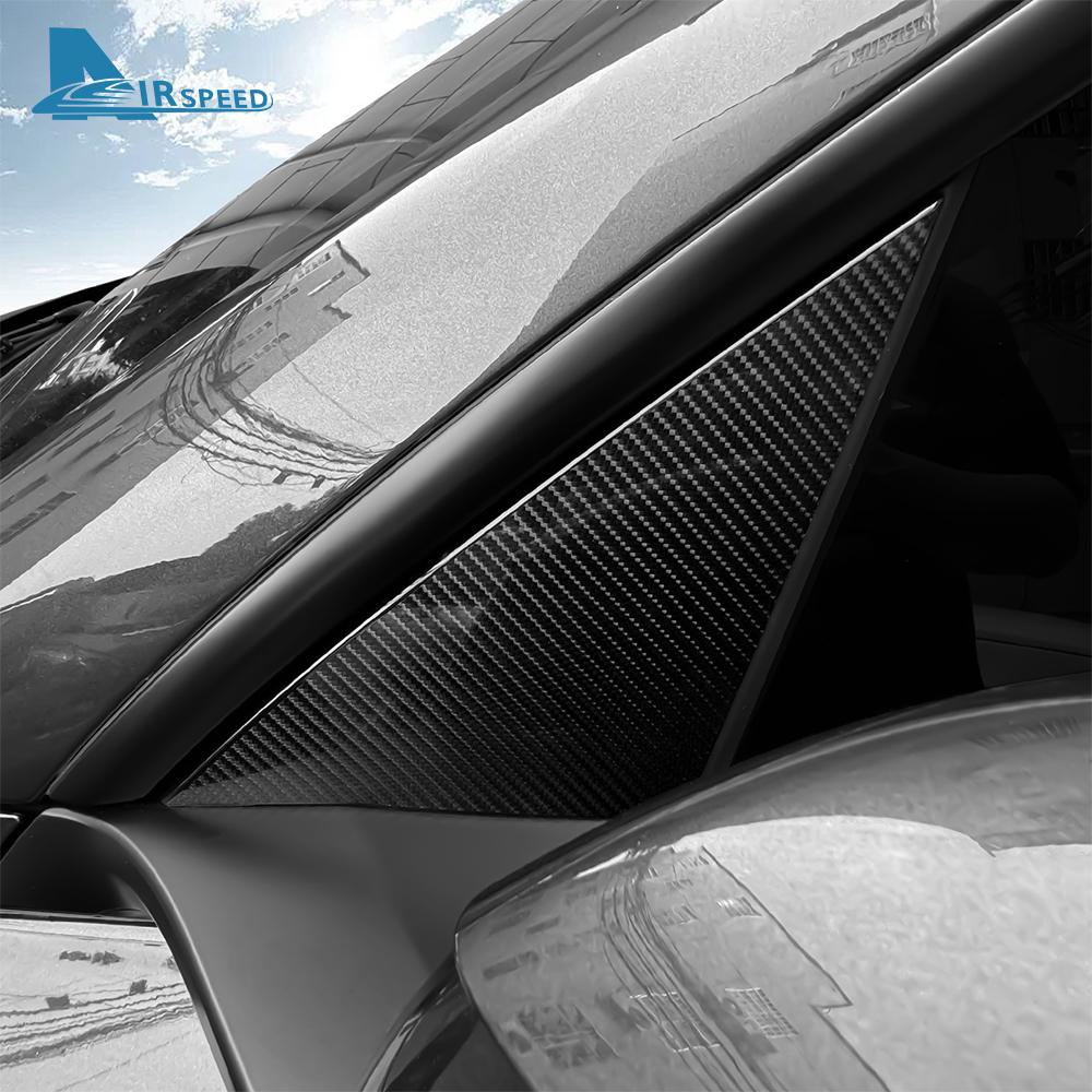 Carbon Fiber Pattern TPU Film Interior Sticker for Tesla Model Y 2025 A Pillar Outer Triangle