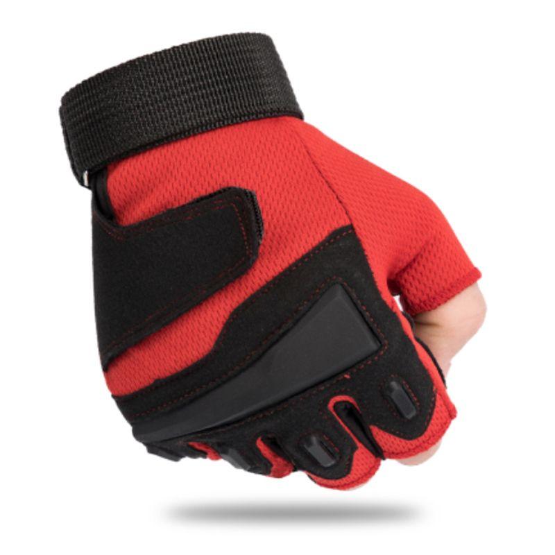 

Спортивные перчатки без пальцев для мужчин и женщин, для военных фанатов, парные, спецназ, тактические для улицы, родительско-детские, для фитнеса, нескользящие, для езды, с открытыми пальцами [Color Eagle Half Finger] Red XL