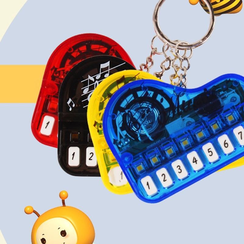 Mini Electronic Keyboard Keychain Pendant Music Toy for Travel and  Gift