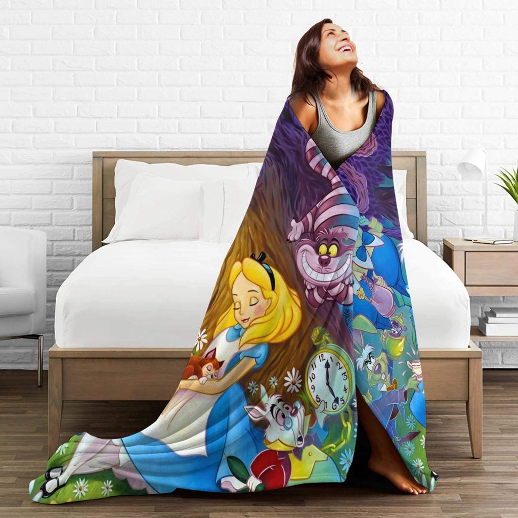 Princess Alice in Wonderland Blanket Super Soft Warm  Throw Blankets for Couch 50x60 Inch Multiple Sizes Plush Thin Quilt