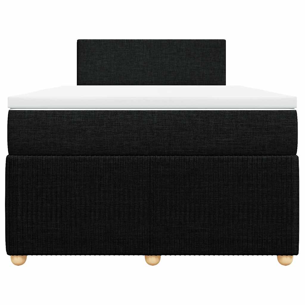 Vidaxl Continental Bed With Mattress, Black, 120X190 Cm, Fabric