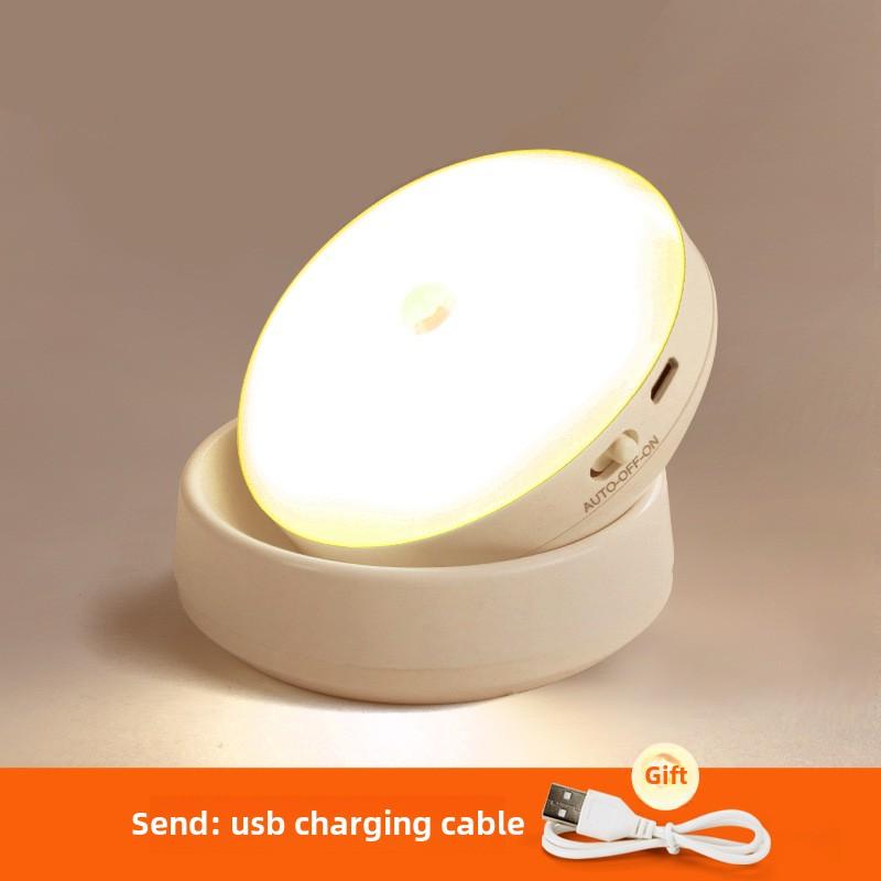 360 Rotating Motion Sensor LED Light Rechargeable Battery Operated Night Light for Bedroom, Stairs, Hallway, Closet, Cabinet