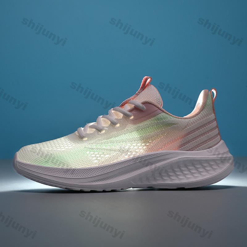 Fashion Couple Sneakers Summer New Mesh Breathable Soft Sole Men's Running Shoes Lightweight Comfortable Fashion Cross Tied Casual Shoes