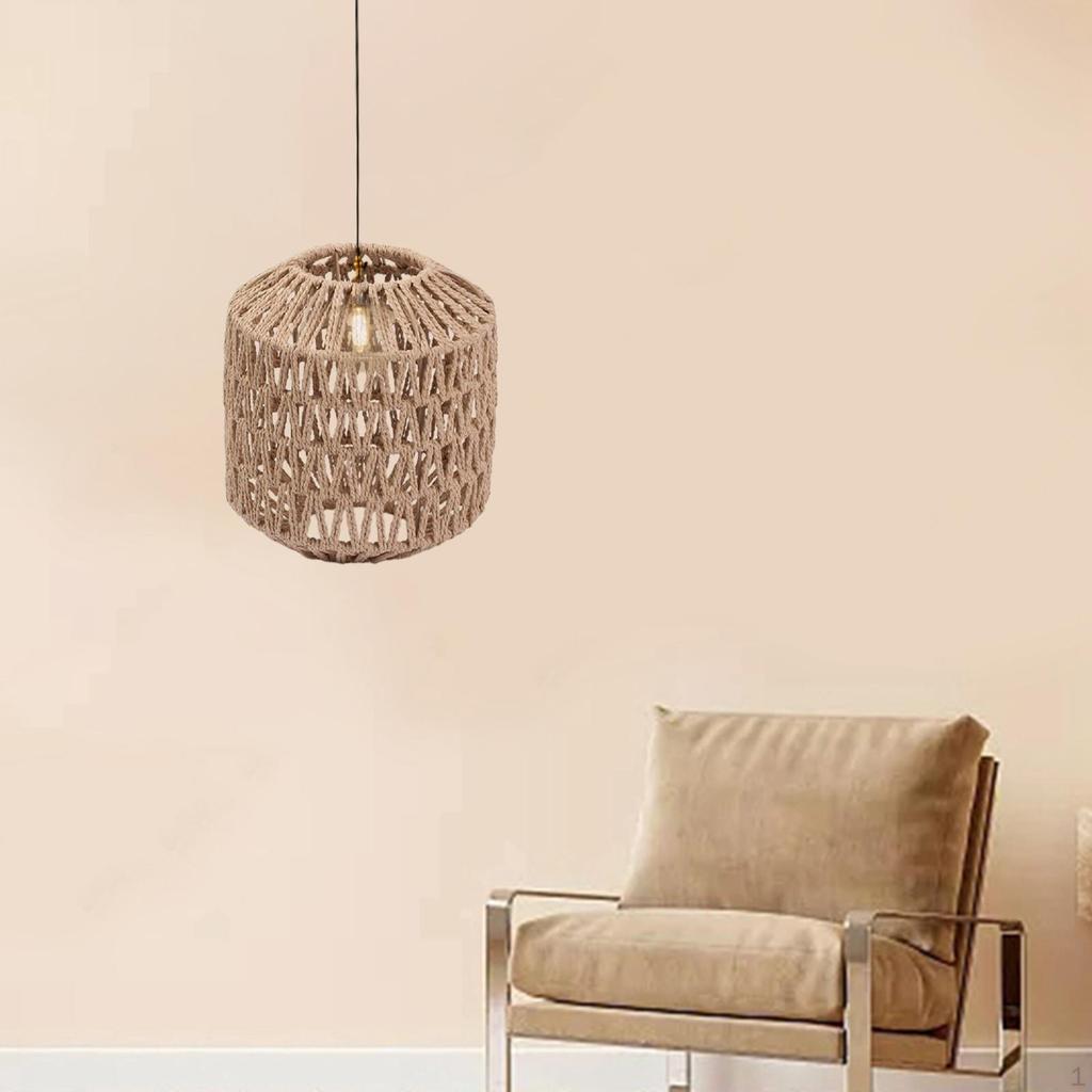 Woven Rattan Pendant Light Shade, for Home Hallway House Decoration Fixture