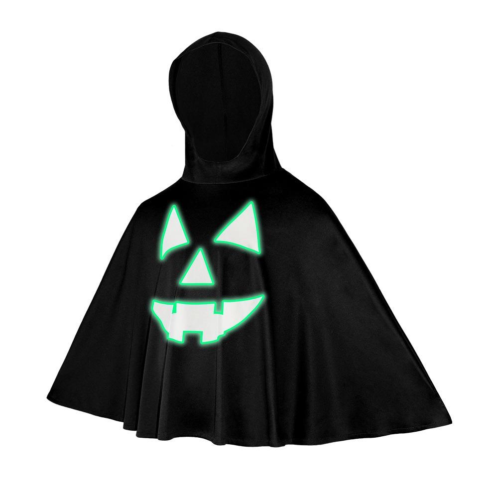 Halloween Ghost Face Shawl Fun Kid Cosplay Costume Noctilucent Pumpkin Cloak  Party Masquerade