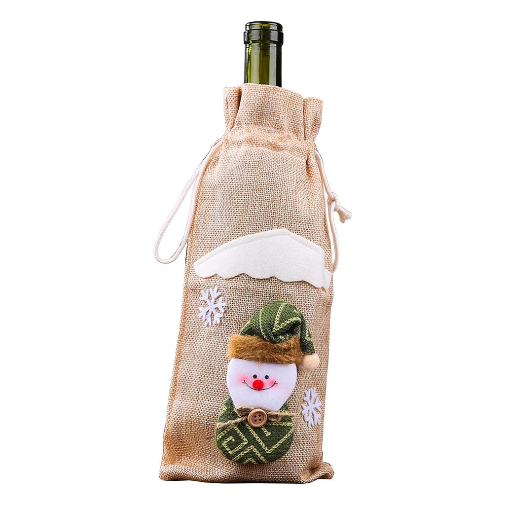 Christmas Wine Bottle Cover Merry Christmas Decor Holiday Elk Santa Claus Champagne Bottle Bag Holiday Party Home Gift