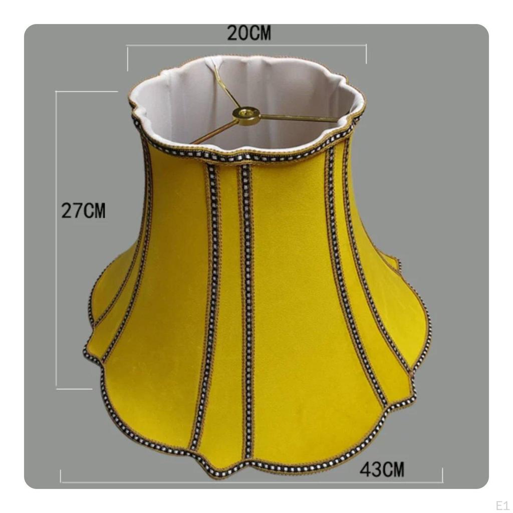 Irregular Lamp Shade Decorative Velvet Lampshade Soft Texture Yellow American Top Mount