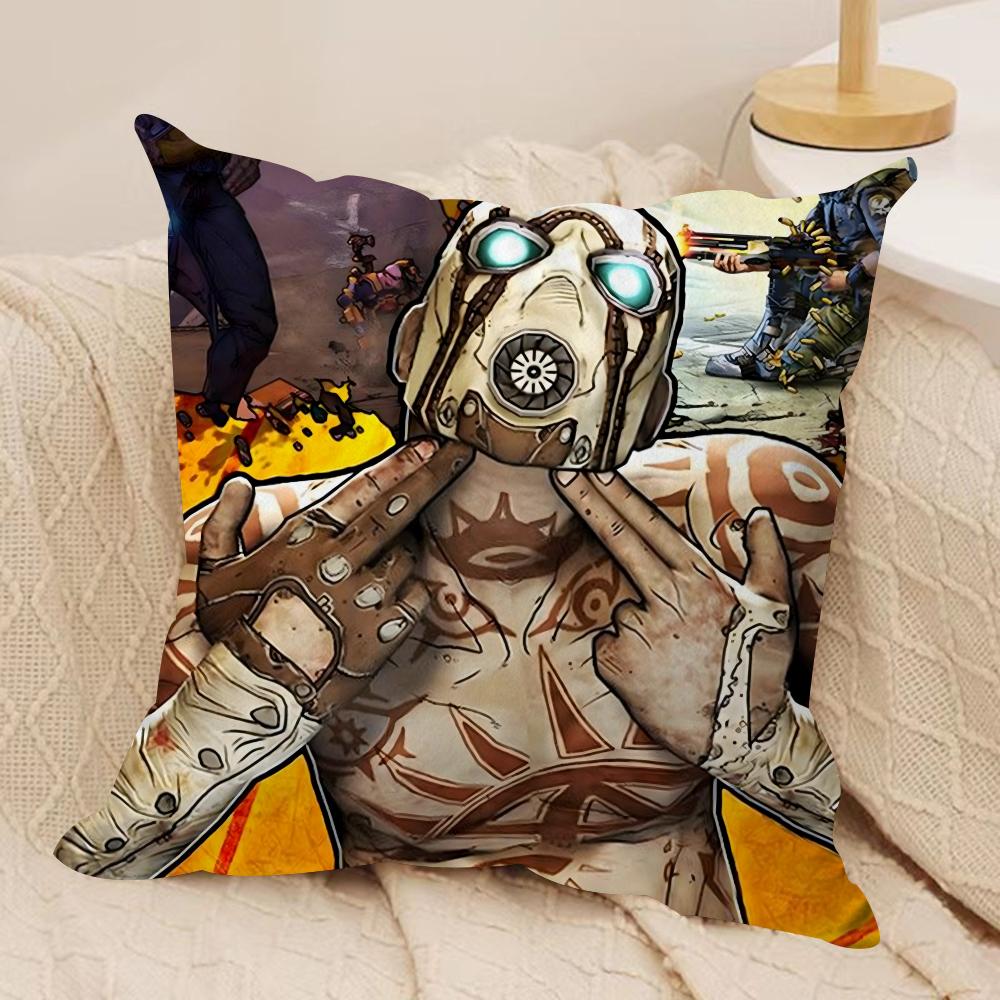 B-Borderlands Game Cushion Cover Soft Plush Fabric Double-Sided Printed Sofa Cushion Cover for All Seasons Home Decor Gift