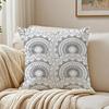 Gray Blend Pattern Pillow Case Double-Sided Plush Sofa Cushion Covers Organic Breathable Invisible Zipper