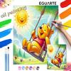 Winnie the Pooh Swing Painting Kit, Handmade Diy Art Painting Home Wall Decoration, Cute Bear Sunshine Scene for Creative Art Lovers