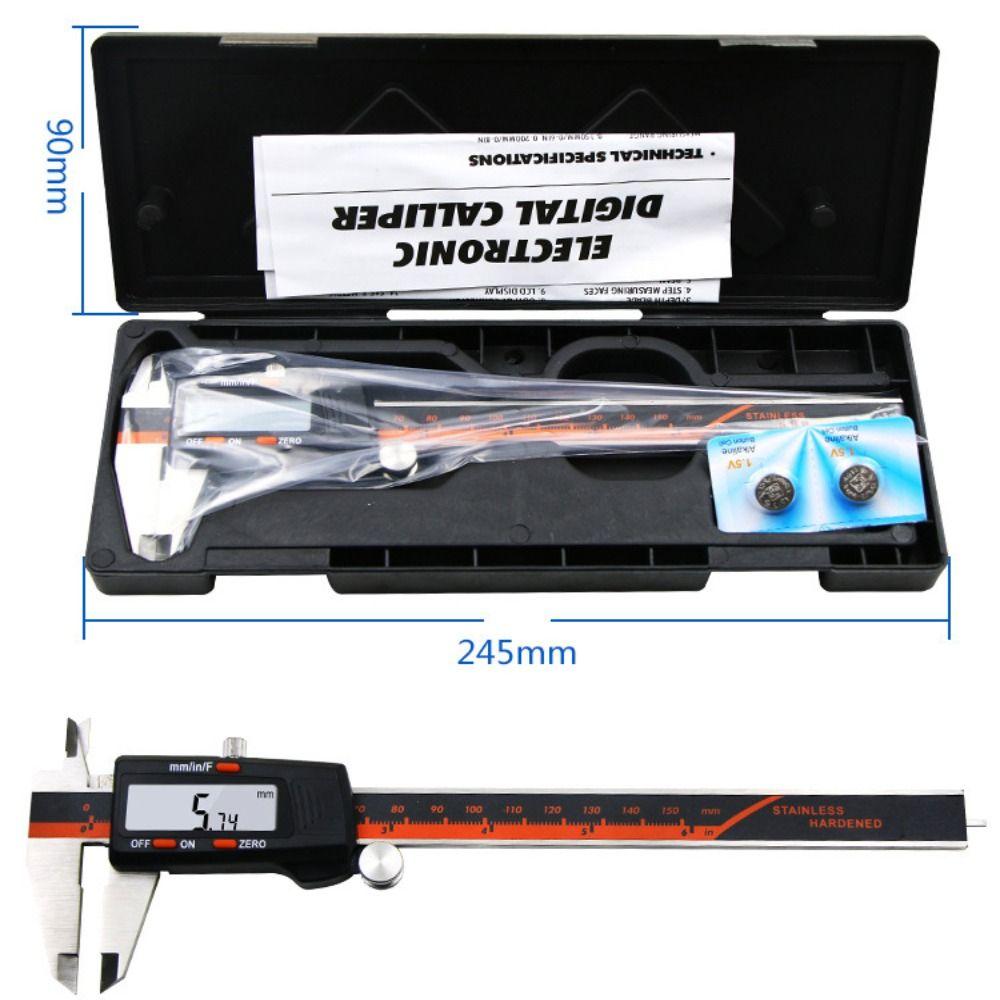 Large LCD Screen Vernier Caliper Auto-Off Feature Measuring Tool Digital Pachymeter  Machining