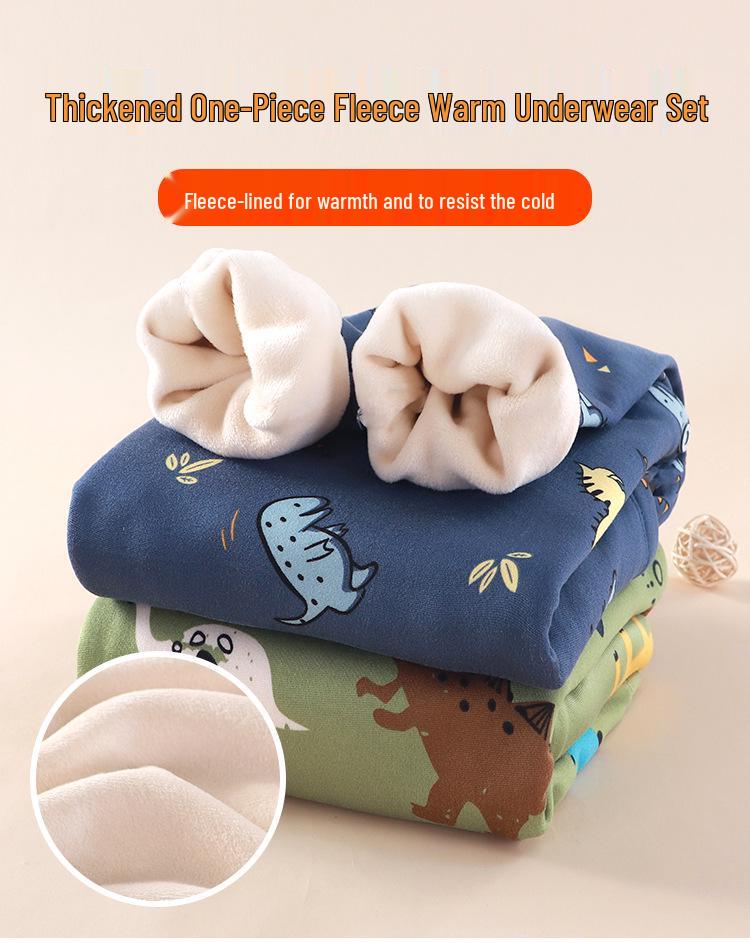 Kinder Fleece-gefüttertes Thermo-Unterwäsche-Set für Jungen & Mädchen - Gemütliche Herbstkleidung