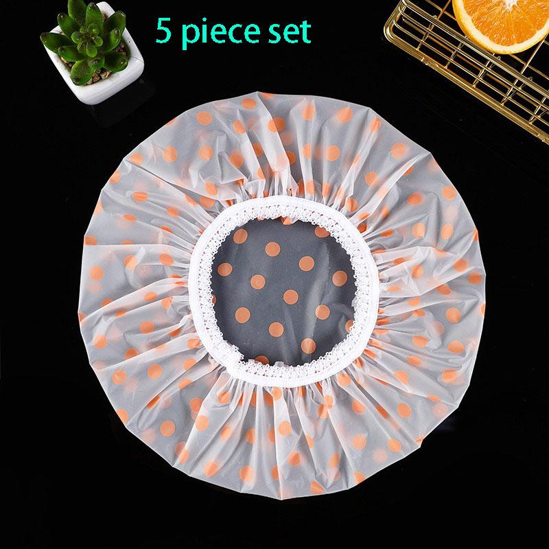 5-10PCS Thick Shower Cap For Women Waterproof Shower Cute Home Use Anti Oil Fume Foam Bath Children's Shower Cap And Head Cover