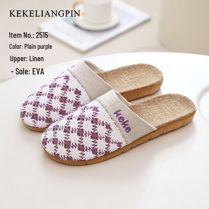 "Women's Non-Slip Silent Indoor Cotton & Linen Slippers"