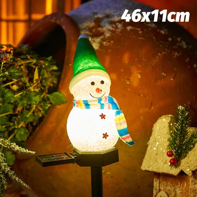 

46cm LED Snowman Solar Lights Waterproof Outdoor Garden Lawn Lamps Snowmans Lantern for Christmas Holiday Party Decor Lighting 1PC зелений