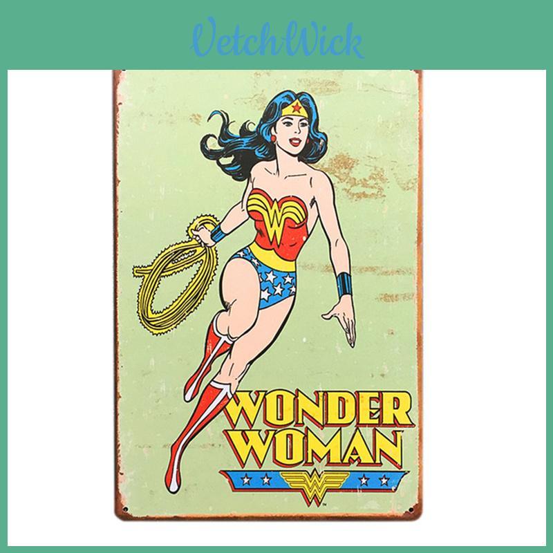 Classic Creative Cartoon Superhero Tin Sign For Bar Pub Home Wall Decor Retro Metal Poster