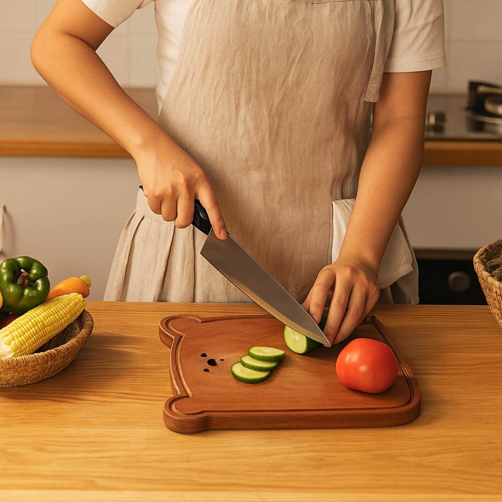 Eco-Friendly Ebony Wood Cutting Board Solid Wood Bread Board Fruit Cutting Board  Bread Cutting