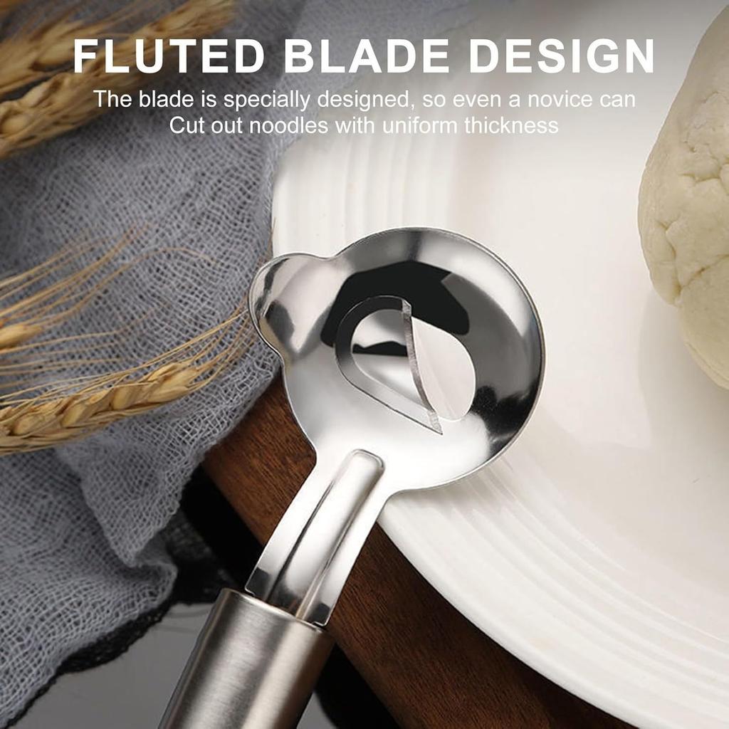 2 Pcs Cactus Thorn Remover, Cactus Peeler Tool, 7.3in Spoon Knife Sliced Noodle Cutting Knife with Hole for Kitchen Cooking Cactus Noodle