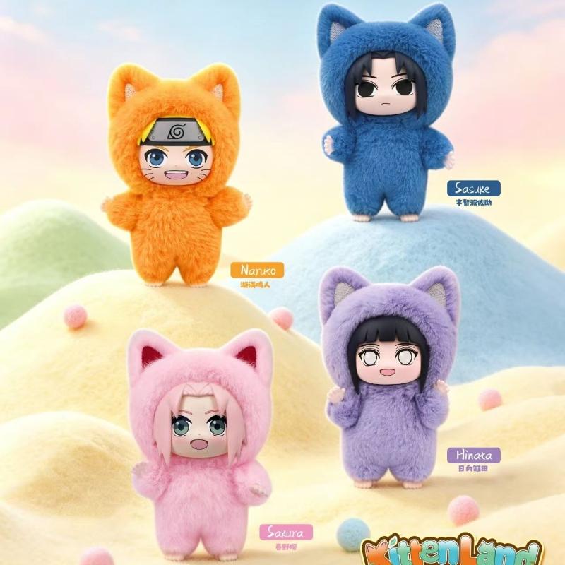 Toptoy Eaki Naruto V3 V2 Blind Box Kitten Land Series Pajamars Plush Vinyl Doll Movable Figure Itachi Sasuke Obito Surprise Toy