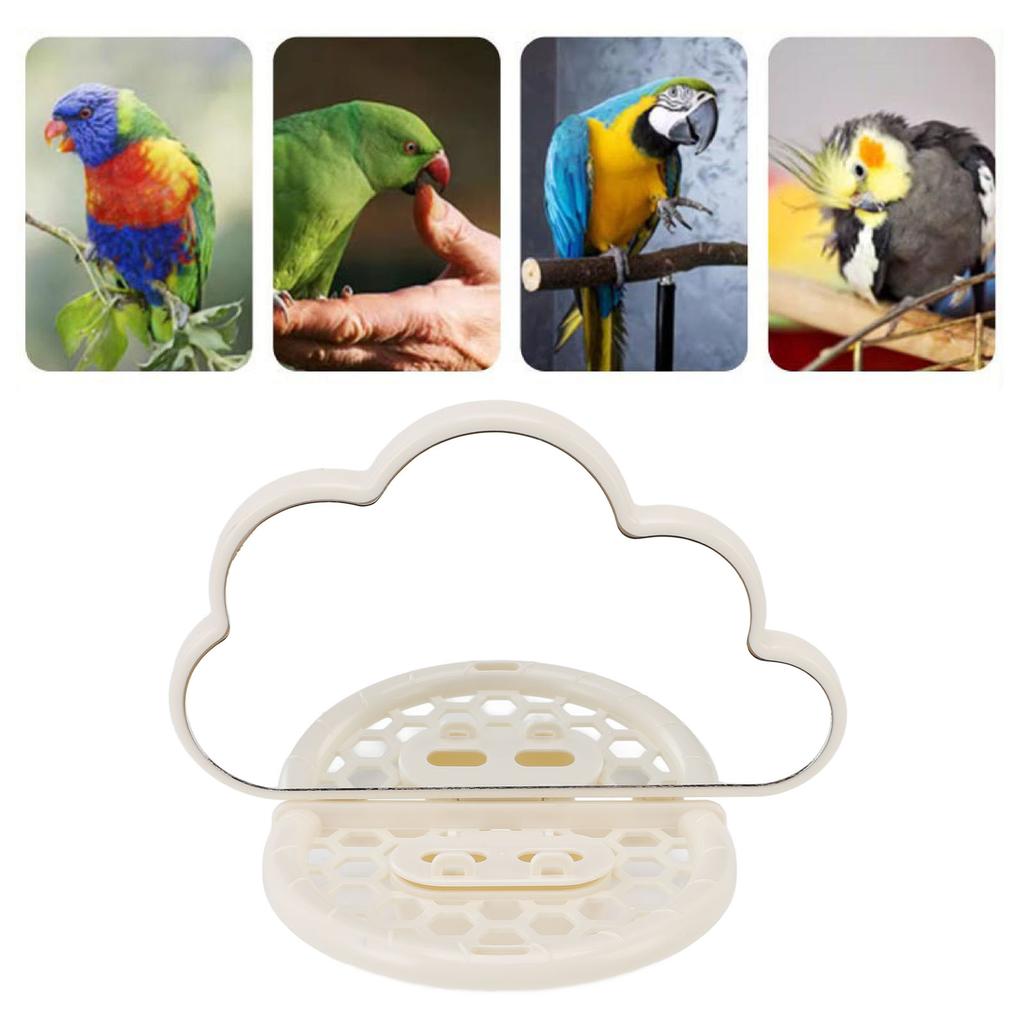 Bird Mirror for Cage Funny Interactive Toy Lovely Shape High Definition Bird Perch Stand Mirror with
