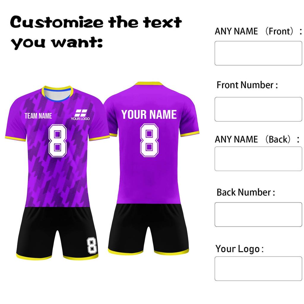 Personalised Shirts Kit Mens Girls With Name Number Custom Football Jerseys For Boys Training Suit