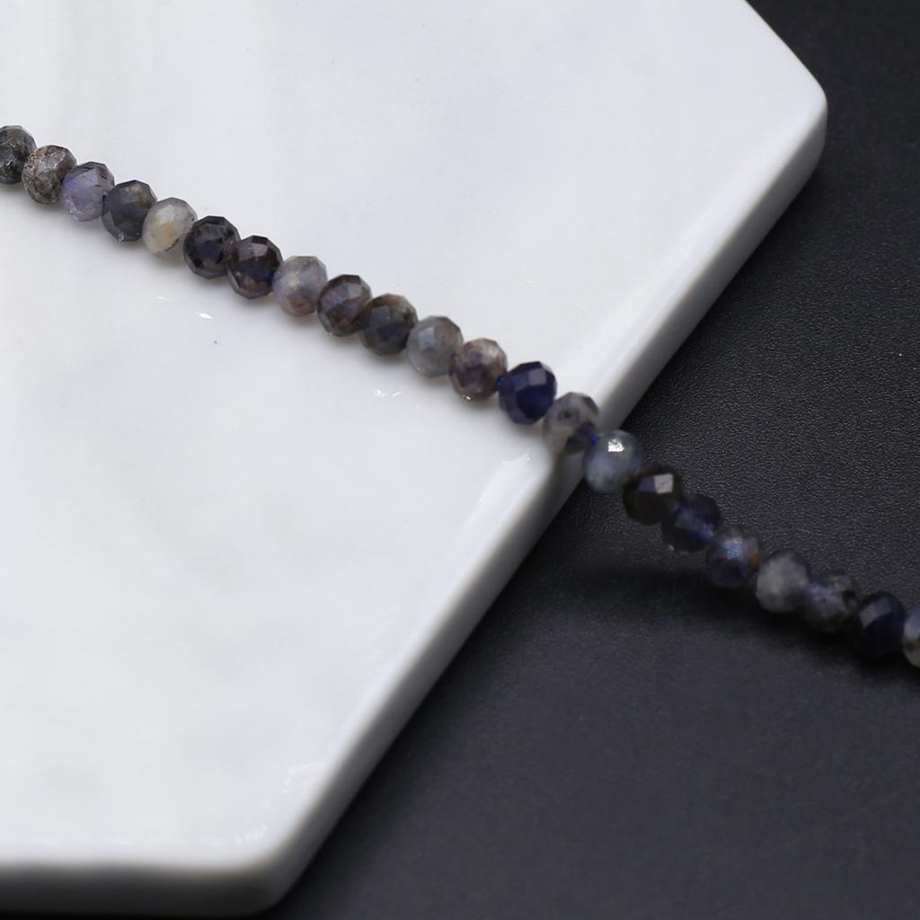 Natural Stone Faceted Beads Amethyst/iIolite Beads 4x5 MM Charms For Jewelry Making DIY Necklace Bracelet Earrings Accessory