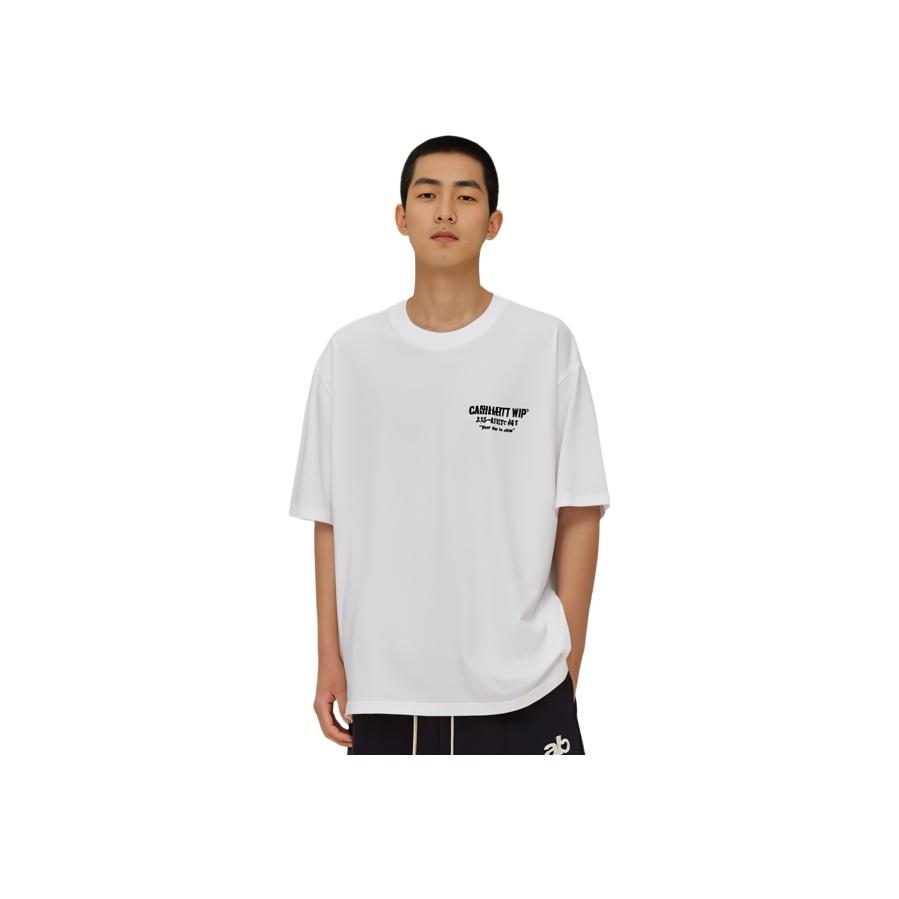 Carhartt WIP SS24 S/S Less Troubles T-Shirt Back Letter Print Loose Fit Short Sleeve T-Shirt Men Tops White I033187-00A-XX