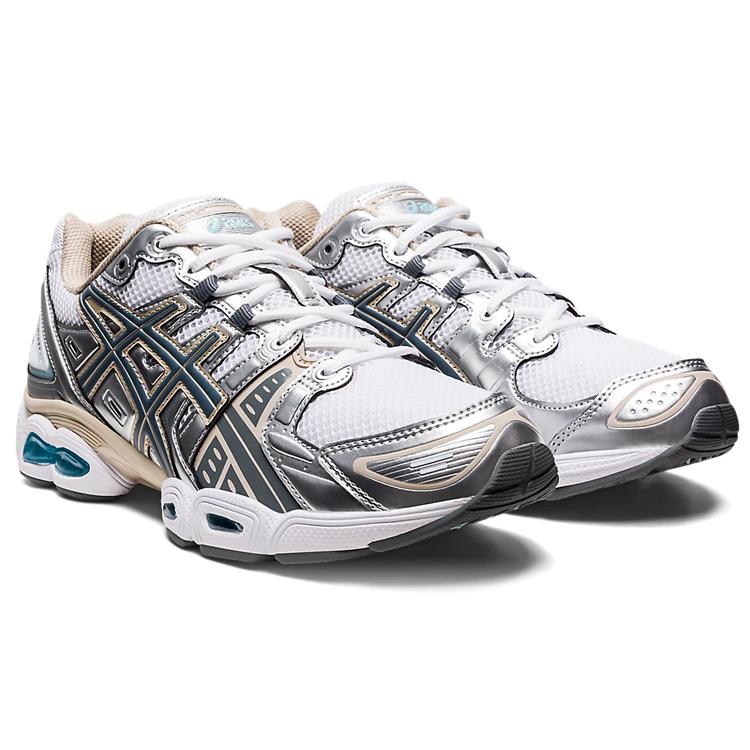 New Asics Gel Nimbus 9 White Steel Grey 1201A424-102