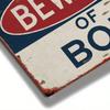 Vintage Metal Sign 8x12 – Rustic Distressed BEWARE OF BOB Humorous Wall Plaque for Farmhouse Décor