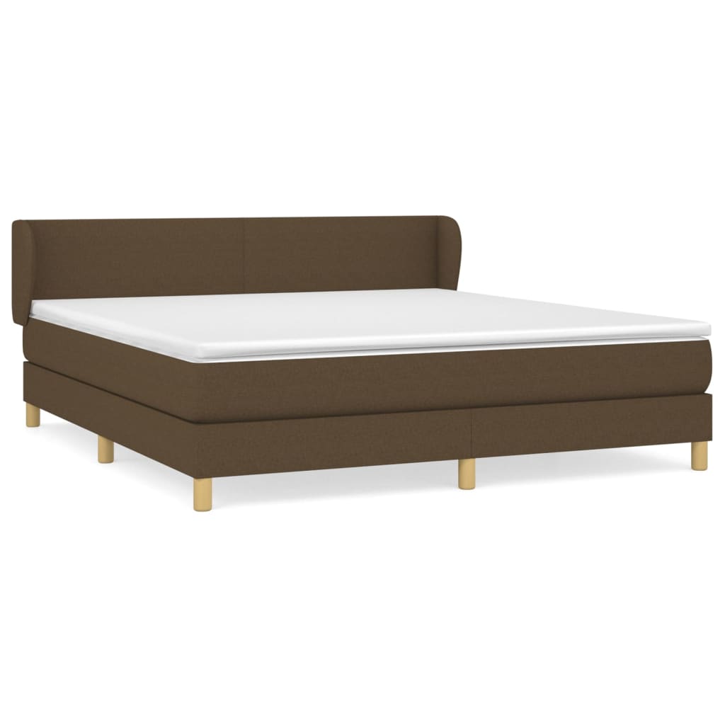 Vidaxl Continental Bed with Mattress, Brown, Fabric, 180X200 Cm